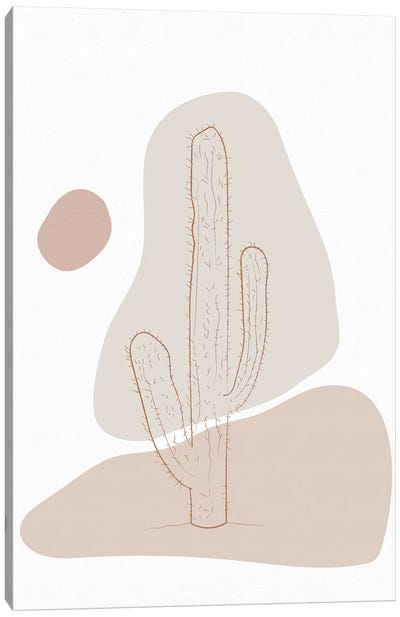 Minimal Cactus Canvas Art Print
