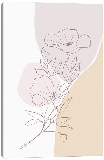 Minimal Magnolia Canvas Art Print - Magnolia Art