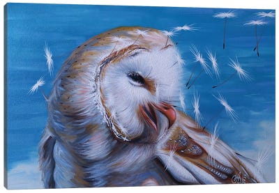 Owl Canvas Art Print - Dandelion Art