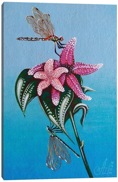 Starfish Flowers Canvas Art Print - Funky Fine Art