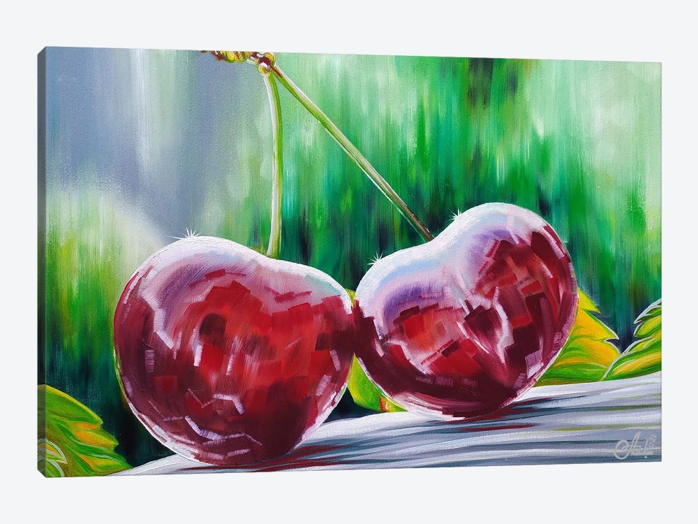 Cherries by Anna Shabalova 1-piece Canvas Art Print