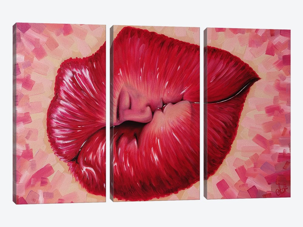 Time For Kisses by Anna Shabalova 3-piece Canvas Print