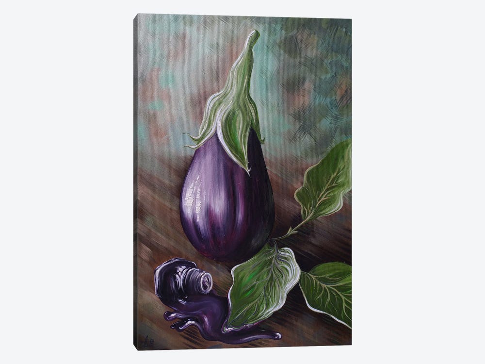 Eggplant And Ink by Anna Shabalova 1-piece Canvas Artwork