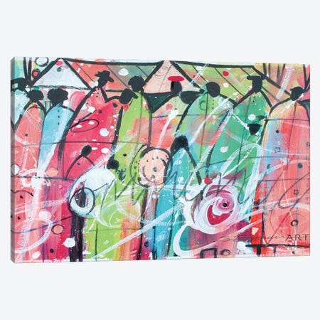 Colorful Community Canvas Print #SBW19} by Stacey Brown Canvas Art