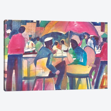 Downtown Dining Canvas Print #SBW3} by Stacey Brown Canvas Art