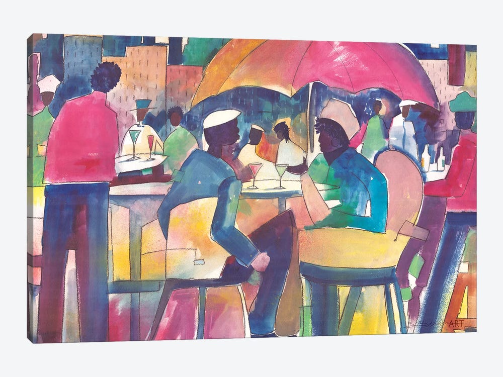 Downtown Dining by Stacey Brown 1-piece Canvas Artwork