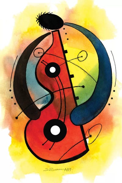 Stacey Brown: Red Guitar by Stacey Brown