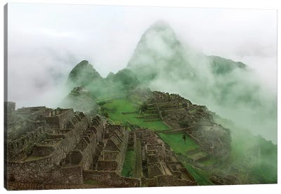 Machu Picchu Mist Canvas Art Print - Mist & Fog Art