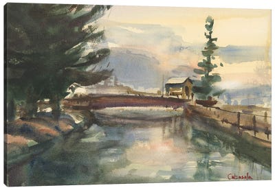Mill Canal, Springfield, Massachusetts Canvas Art Print