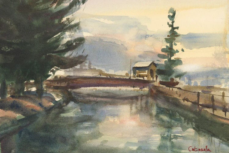 Mill Canal, Springfield, Massachusetts by Stephen Calcasola wall art