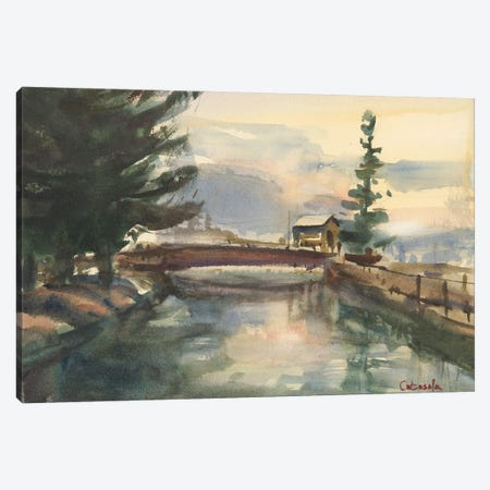 Mill Canal, Springfield, Massachusetts Canvas Print #SCC11} by Stephen Calcasola Art Print