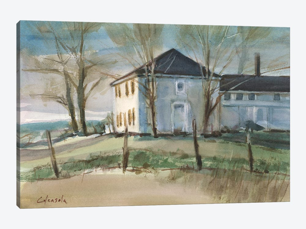 Old Colonial in Ellington Connecticut by Stephen Calcasola 1-piece Canvas Print