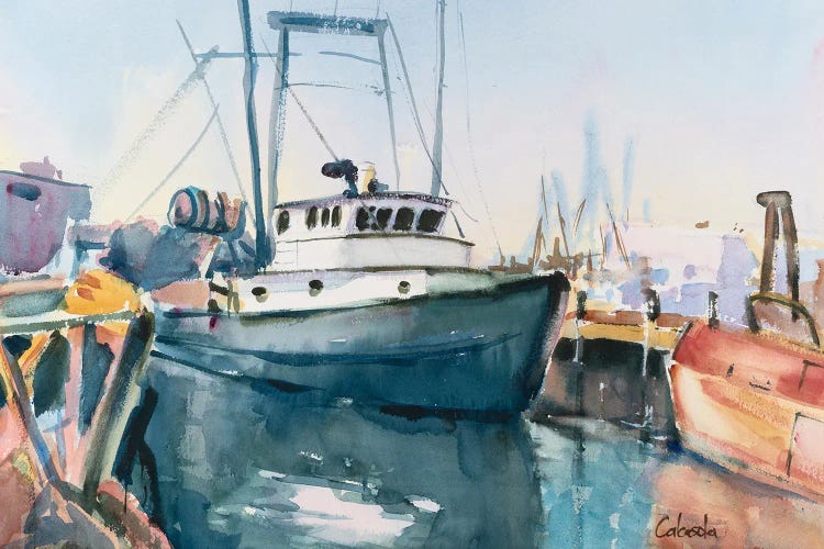 Point Judith Rhode Island Harbor by Stephen Calcasola wall art