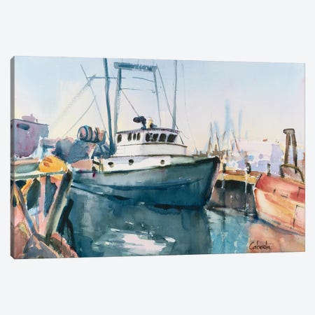 Point Judith Rhode Island Harbor Canvas Print #SCC13} by Stephen Calcasola Canvas Print