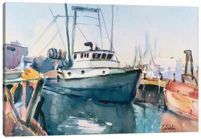 Point Judith Rhode Island Harbor Canvas Art Print