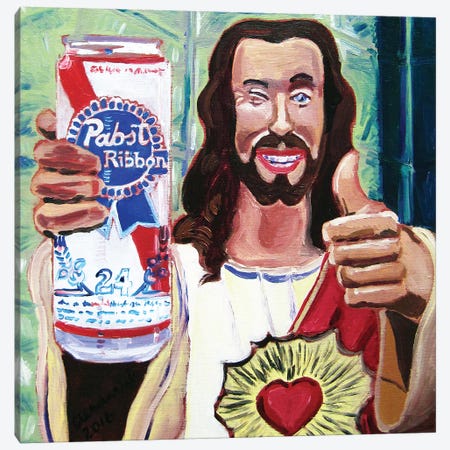 Buddy Christ Canvas Print #SCD11} by Scott Clendaniel Canvas Wall Art