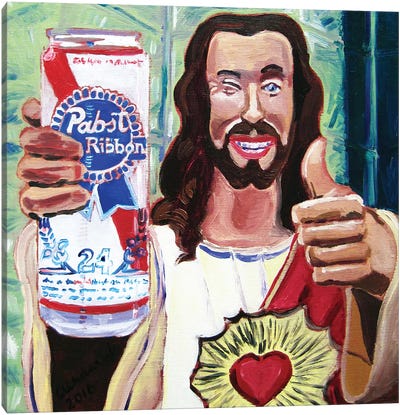 Buddy Christ Canvas Art Print - Scott Clendaniel