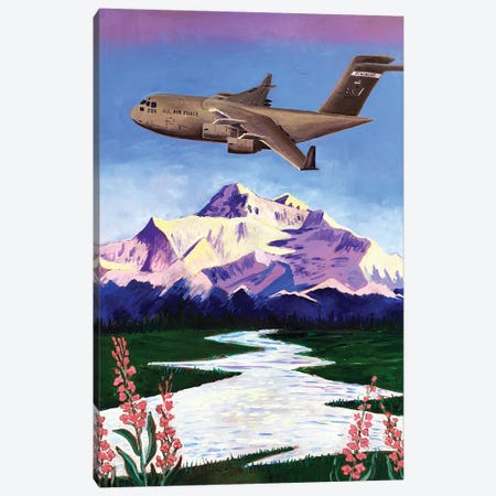 C-17 Plane Over Denali Canvas Print #SCD12} by Scott Clendaniel Canvas Art