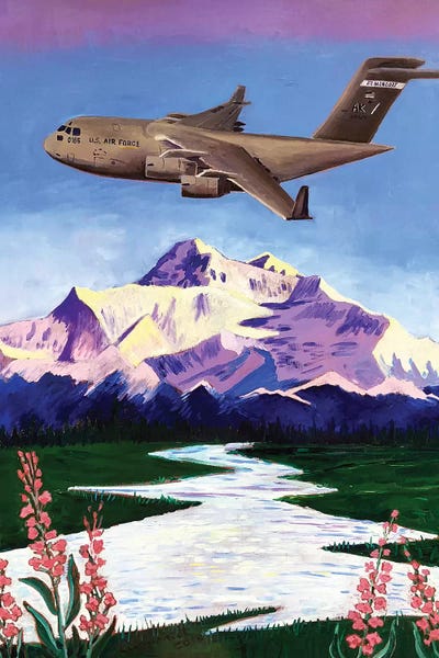 Scott Clendaniel: C-17 Plane Over Denali by Scott Clendaniel
