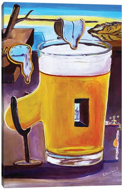 Dali Pint Canvas Art Print - Beer Art