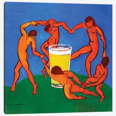 Dance Around The Pint Canvas Print #SCD16} by Scott Clendaniel Canvas Art Print