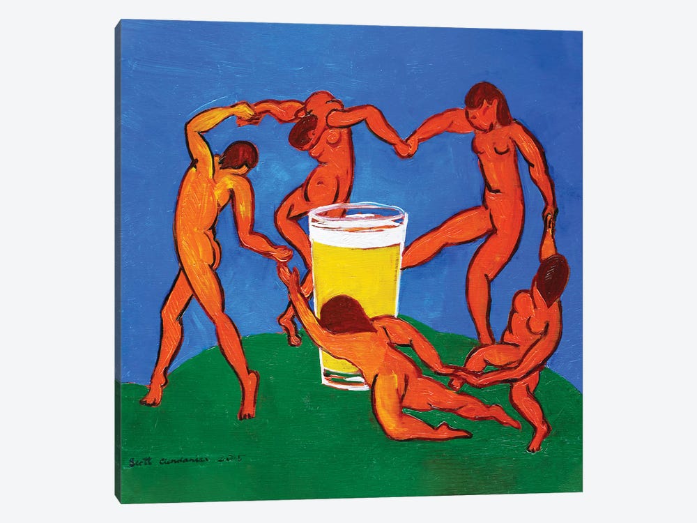 Dance Around The Pint by Scott Clendaniel 1-piece Canvas Art