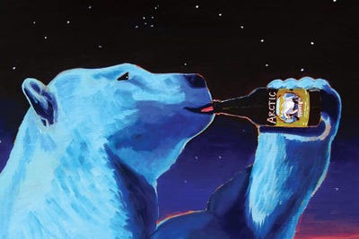 Arctic White Polar Bear by Scott Clendaniel framed canvas print