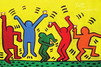 Keith Haring Party Canvas Art Print by Scott Clendaniel iCanvas