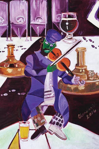 Beer On The House by Scott Clendaniel framed canvas print