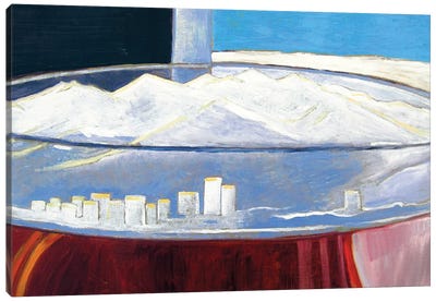 Pint With Anchorage Skyline Canvas Art Print - Scott Clendaniel
