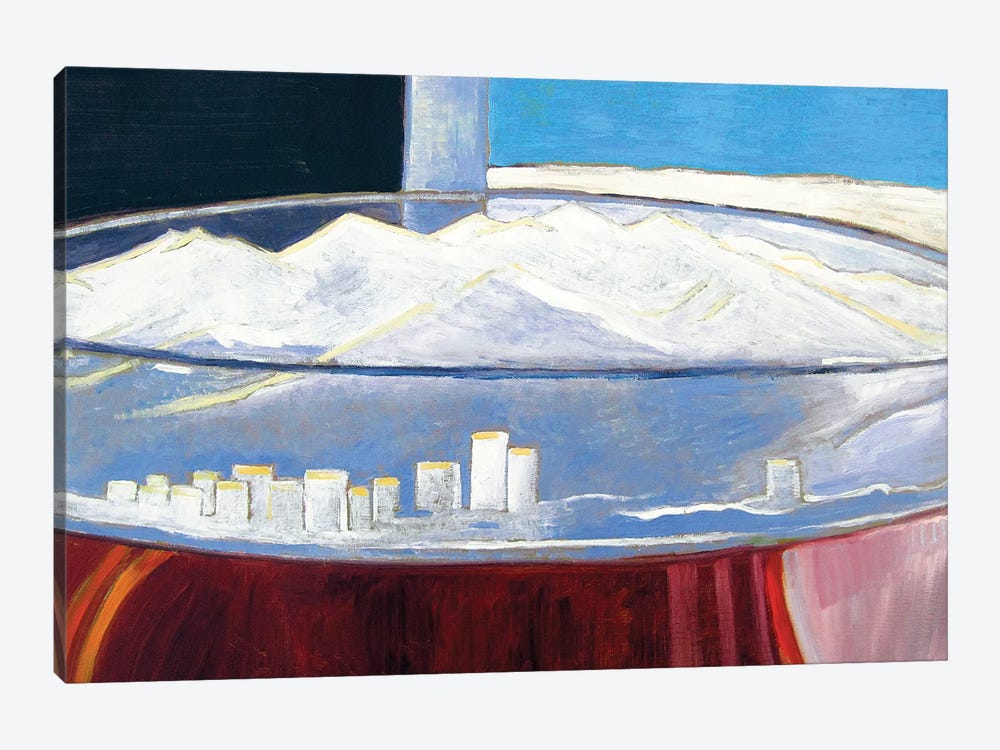 Pint With Anchorage Skyline by Scott Clendaniel 1-piece Canvas Wall Art