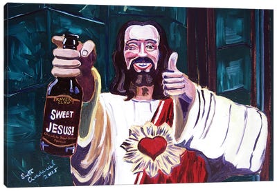 Sweet Jesus Canvas Art Print - Beer Art