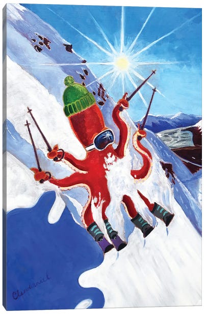 Octo-Schuss Canvas Art Print - Skiing Art