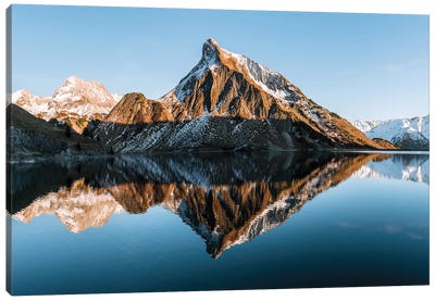 Perfect Reflection Of A Mountain Lake During Sunset Canvas Art Print - Michael Schauer