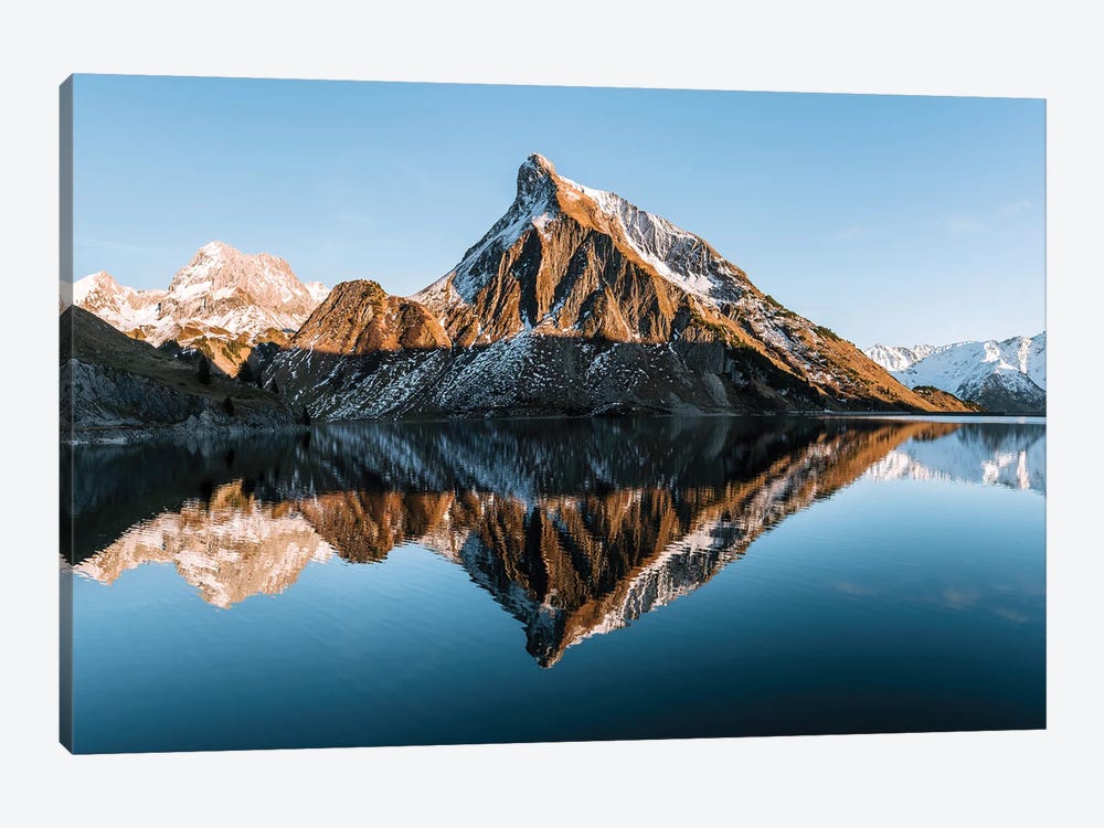Perfect Reflection Of A Mountain Lake During Sunset by Michael Schauer 1-piece Canvas Print