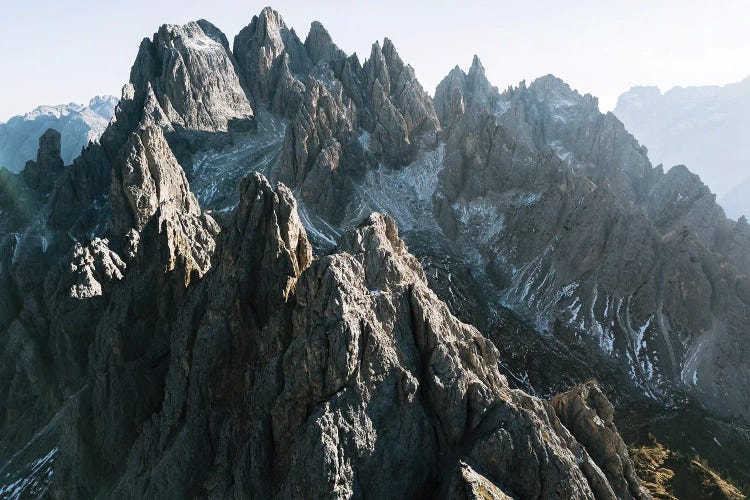 Dolomites Mountain Peaks On A Hazy Day