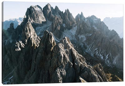 Dolomites Mountain Peaks On A Hazy Day Canvas Art Print - Michael Schauer