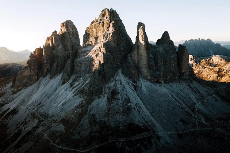 Dolomites Mountains Tre Cime Peaks Sunset In Italy