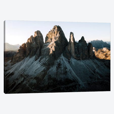 Dolomites Mountains Tre Cime Peaks Sunset In Italy Canvas Print #SCE104} by Michael Schauer Canvas Art