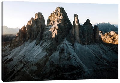 Dolomites Mountains Tre Cime Peaks Sunset In Italy Canvas Art Print