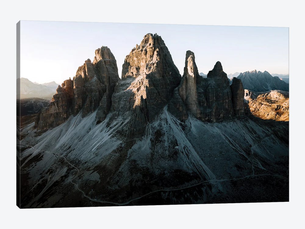 Dolomites Mountains Tre Cime Peaks Sunset In Italy by Michael Schauer 1-piece Art Print