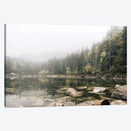 Calm Forest Lake During A Foggy Morning Canvas Print #SCE10} by Michael Schauer Canvas Art Print