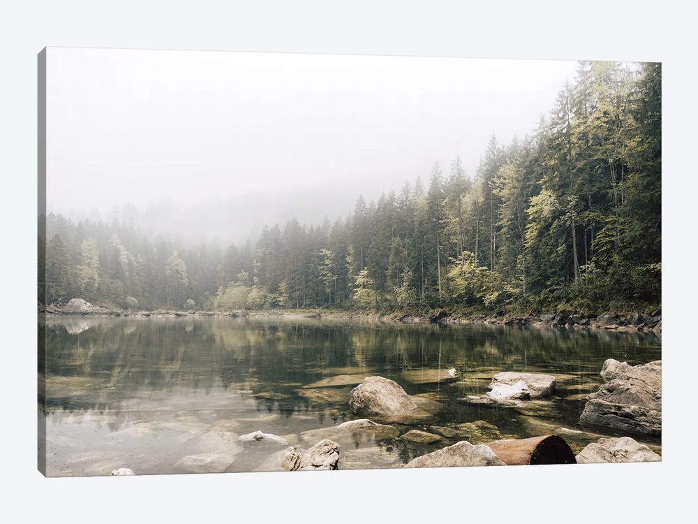 Calm Forest Lake During A Foggy Morning by Michael Schauer 1-piece Canvas Print