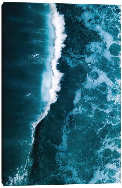 Wild Blue Ocean Wave Canvas Art Print - Aerial Photography