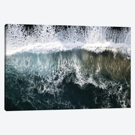 Oceanscape With Waves Coming Onto A Black Beach Canvas Print #SCE115} by Michael Schauer Canvas Print