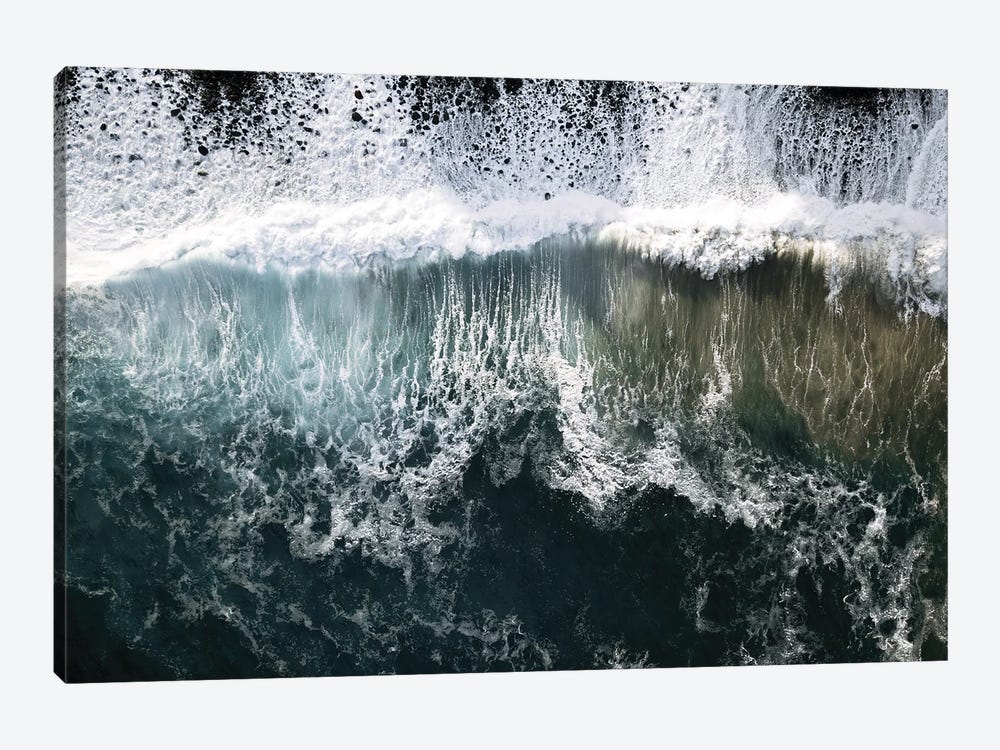 Oceanscape With Waves Coming Onto A Black Beach by Michael Schauer 1-piece Canvas Art Print