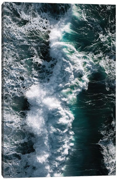 Crashing Wave In Ireland From Above Canvas Art Print