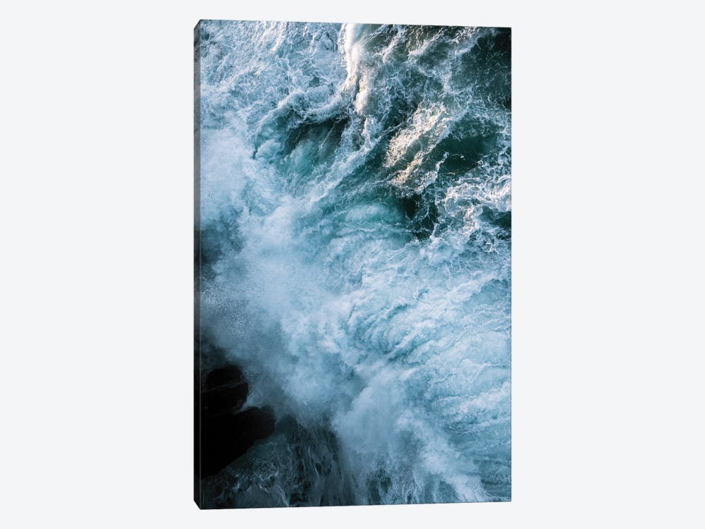 Crashing Waves In Ireland During Sunset From Above 1-piece Canvas Art