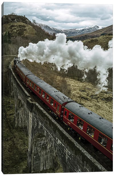 Magical Wizard Train In Scotland Canvas Art Print - Train Art