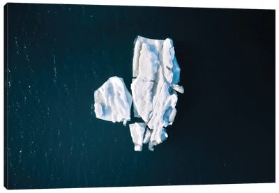 Minimal Iceberg In The Ocean Canvas Art Print - Glacier & Iceberg Art